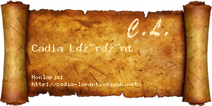Cadia Lóránt névjegykártya